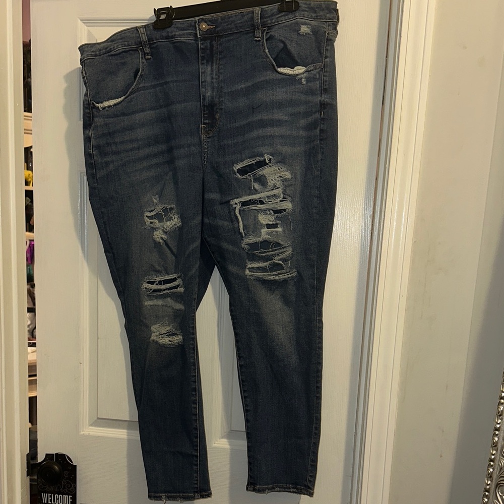American Eagle Distressed Plus Size Blue Jeans